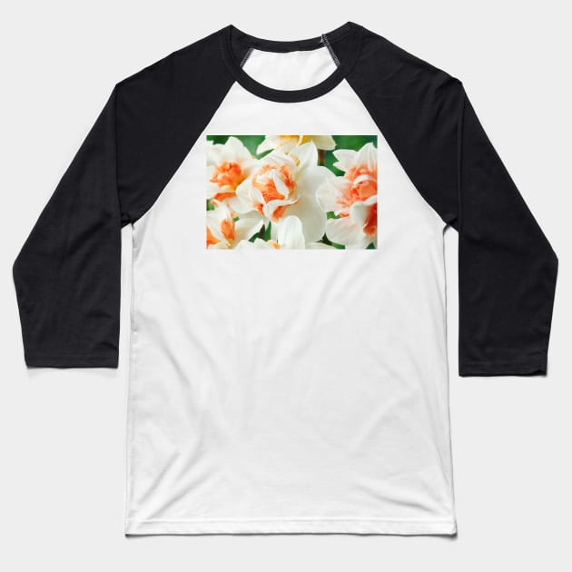 Narcissus  &#39;Replete&#39;    Division 4 Double Daffodil Baseball T-Shirt by chrisburrows